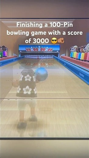 Finishing 100 Pin Bowling Game With A Score Of 3000 In Wii Sports Resort 💪🏽