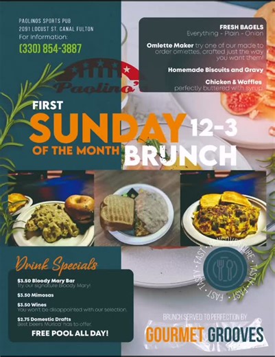 It’s a NOONER!! Tell me where you can go get an omelette breakfast starting at $8? Everywhere starts $12! $3.50 Bloody Mary Bar!!! $3.50 Mimosas!! Seriously this place should have line out the door!! Doors open at noon! | Paolino's Sports Pub & Grub