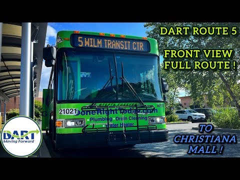 Front Window Ride! | DART Route 5 Full Ride, To Christiana Mall!
