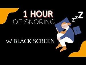 FALL ASLEEP FAST. 1 Hour of Snoring Sound with Dark Black Screen. ASMR Nap.