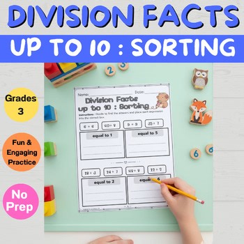 Division Facts Up to 10 Division Sorting Activity, Math Fact Practice