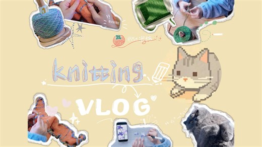 编织 Vlog | 在家的一天 - 湖泊开衫小样&手绘纽扣&Duo围巾收尾