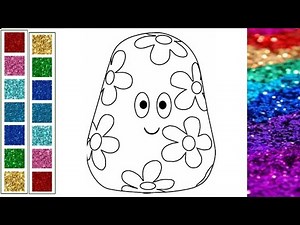 Learn Colours with Drawing and colouring Haahoos l In the Night Garden Coloring pages l Rainbow Art