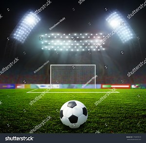 Soccer Ball On Green Stadium Arena Stock Photo 179497619 | Shutterstock
