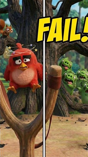 Angry Birds Slingshot FAIL! 🌳🤣 Tree Trouble #Shorts