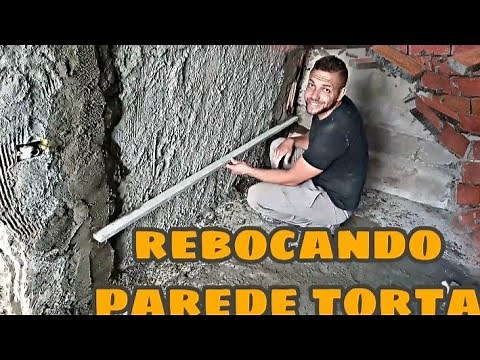 Como rebocar uma parede muito torta FACILMENTE