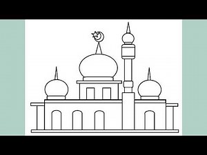 Simple Mosque Sketch Drawing Collection as a Learning Coloring Drawing medium