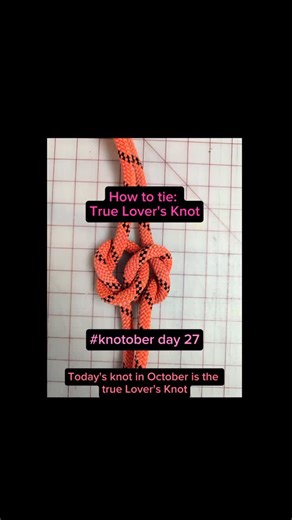 A True Lover's Knot for day 27. Which is almost like it was planned since it's also our 13th wedding anniversary !! @range69 Here's a quick how to tie video of this decorative knot. #knotober #trueloversknot #wetiedtheknot #anniversary | Melgarita