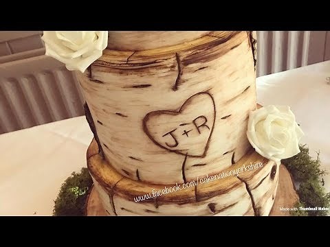 CAKE NATION | How To Create a Birch Wood Effect On A Wedding Cake