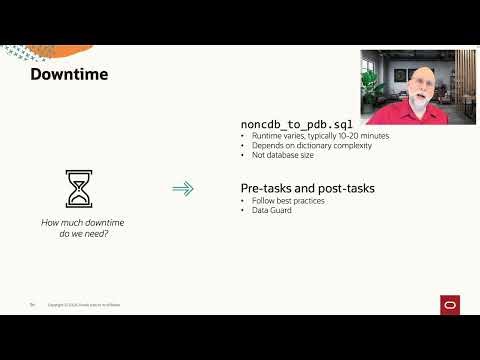 How much downtime is needed to convert to a PDB