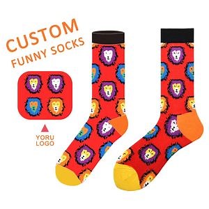 [Hot Item] Free Design Happy Funny Socks 100% Cotton Unisex Crazy Street Style Socks