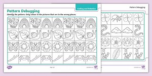 Grade R Robotics and Coding - Term 3 - Coding - Worksheet: Debugging with Pictures (CAPS Aligned)