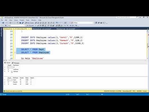 Basic Overview On How to Use Foreign Key Constraint using SQL Server in Telugu
