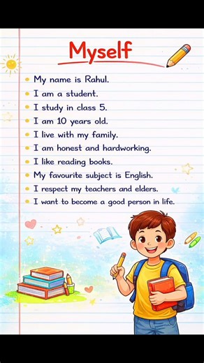 Myself Essay in English ✍️ | 10 Simple Lines About Myself | Short & Easy