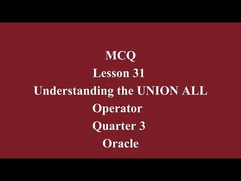 Understanding the UNION ALL Operator| Q3 Oracle L31 P2 | SMILE ROAD