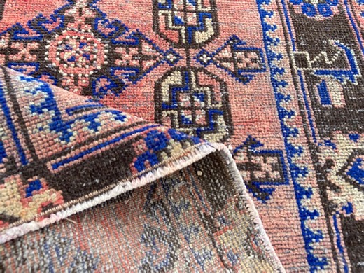 Persian Rug-- Vintage Area Rug-- Antique Turkish Floor Rug-- Runner Oriental Rug-- Hand Knotted Rug-- Original Hand Made Rug 3.4x10.5 Ft Rug - Etsy