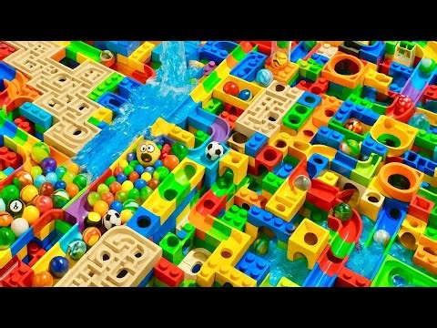 Marble Run maze of intricately calculated marble ejection devices Race ASMR Rollercoaster