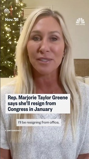 Rep. Marjorie Taylor Greene says she'll resign from Congress in January
