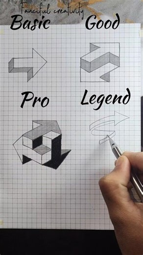 How to draw 3d arrows # arrows#drawing #shorts