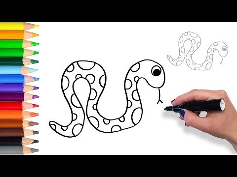 Learn How to Draw Snake | Teach Drawing for Kids and Toddlers Coloring Page Video