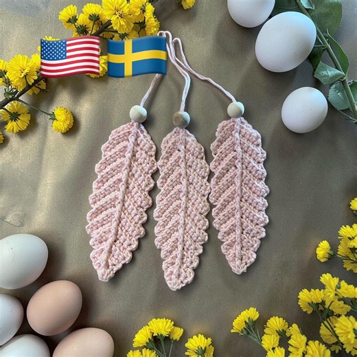 Lumi Fjäder Virkmönster PDF | Crochet Feather Pattern | Easter Ornament | Bookmark | DIY Crochet Decor - Etsy Australia