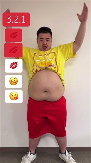 【TikTok100万再生】120Kgデブのお腹でラブラブするダンス