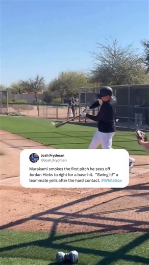 Chase - Milb Central on Instagram: "Munetaka Murakami ripped the first pitch (fastball) he saw in live BP today 💥 (Josh_Frydman/x) #WhiteSox #Baseball #MLB #ChicagoWhiteSox"
