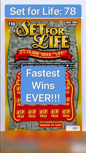🏎️Fastest Wins EVER! Set for Life! #newyorklottery #scratchofftickets #shorts #scratchtherapy