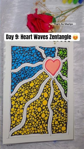💚Heart waves Zentangle #zentangle #artshorts #doodleart #artideas