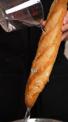 3.4M views · 21K reactions | Should you wash your bread? Apparently it makes stale bread softer on the inside and crispier on the outside. #cooking #recipe #bread #baking | SauccEats | Facebook