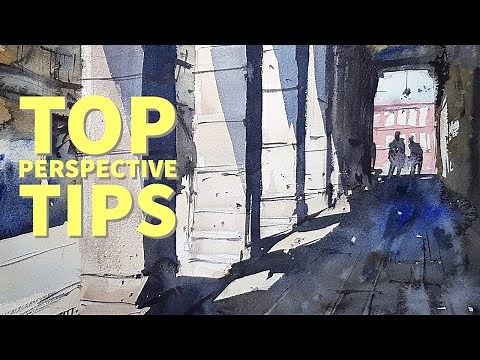 Perspective painting tutorial with a watercolor demo by Tim Wilmot #52