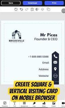 Design Square & Vertical Visiting Card for Real Estate, Construction Business on Mobile Browser