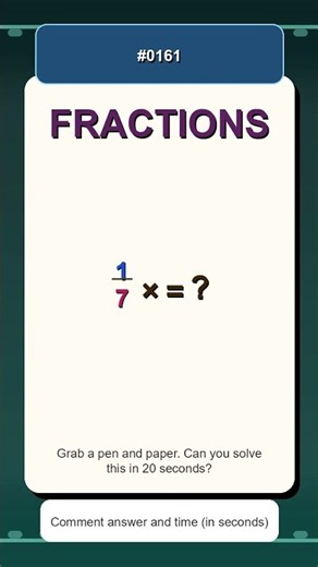 1/7 × 2 = ? | Quick Fractions Practice | Multiplying Fractions