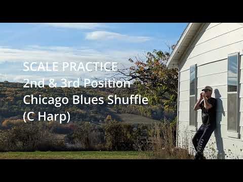 Harmonica Scale Practice 2nd & 3rd position with Shuffle Backing Track