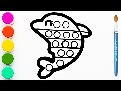 How to Draw a Popit Dolphin | Step by Step