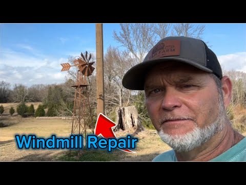 Repairing a Wind-Damaged Windmill on Our Farm