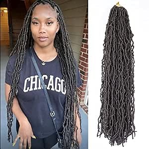 Soft Locs 36 Inch, 6 Packs New Faux Locs Synthetic Croceht Hair for Black Women, Super Long Pre-looped Soft Faux Locs Curly Crochet Hair (36Inch (Pack of 6), 4#)