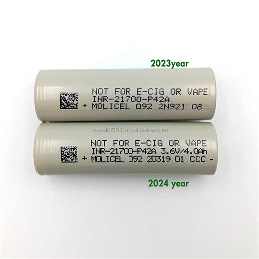 Original Grade a Taiwan P42a Molicel -40 Discharge Low Temperature Cylindrical Ithium Ion Cell Molicel INR21700 P42A Batteries