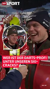 Wer ist der Darts-Profi unter unseren Ski-Cracks? 😁 🎯 ⛷️ Beim Interview nach ihrer Super-G-Fahrt in Kitzbühel plaudern Stefan Rogentin und Franjo von Allmen darüber, dass sie des Öfteren gemeinsam Darts spielen. 🎯 ⛷️ «Gut ist anders, aber wir haben Spass daran», so Von Allmen. Sie spielten vor allem, um den Kopf zu lüften, so Rogentin weiter. 🎯🥇 Was denkst du: Wer hat die Nase vorn? . . #srfsport #srfski #ski #skialpin #vonallmen #rogentin #swissski #darts #skills | SRF Sport
