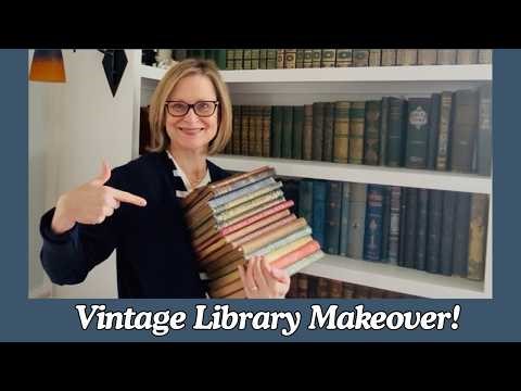 Library Makeover Reveal + Thrifting for Vintage Books