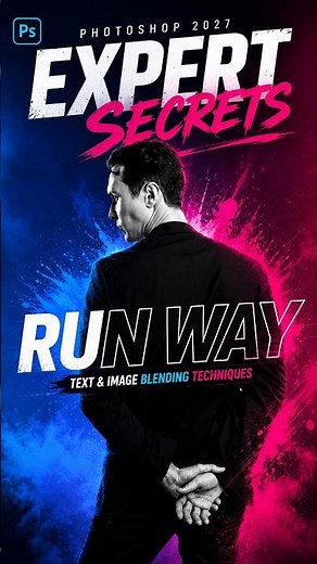 Photoshop 2027 Expert Secrets | Text & Image Blending Poster Design Tutorial #photoshop