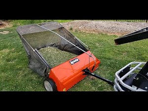 Agrifab 44 inch 🧹Lawn Sweeper🧹 w/custom DIY mounting plate Zero turn mower - great for raking grass