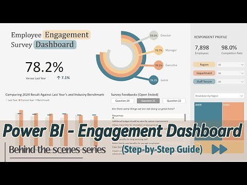 Creating a Dynamic Power BI Employee Engagement Survey Dashboard | Time-Lapse video
