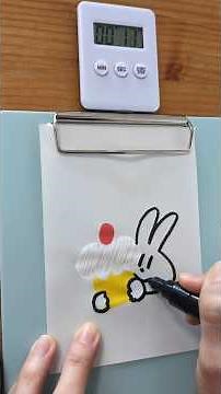 [ASMR] Drawing Bunny and cup cake in 1 min | Posca Sounds