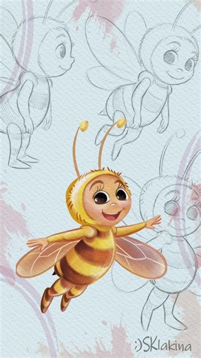 From Sketch to Flying Bee 🐝✨| Children’s Book Illustration Process