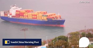 Container ship runs aground off Pok Fu Lam