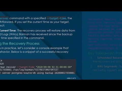 Understanding PITR with Barman's Recover Command: A Guide to Backup Restoration