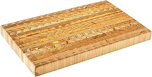 Larch Wood Canada End Grain Large Cutting Board, Standard Line, Handcrafted for Professional Chefs & Home Cooking, 21-5/8" x 13" x 1-3/4"