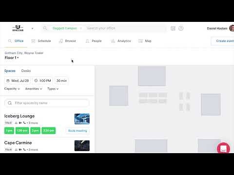 Reserving a desk using the dashboard
