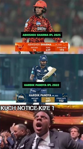 Abhishek Sharma vs Hardik Pandya 🔥 IPL Batting Beast Comparison 🏏 #shorts
